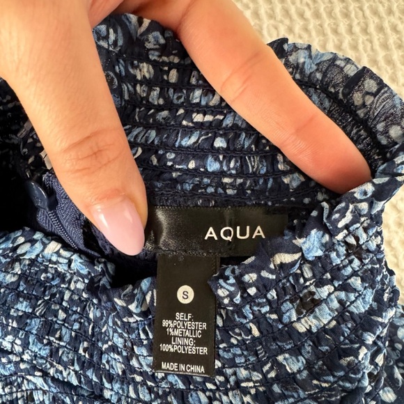 Aqua floral smocked dress - Picture 5 of 5